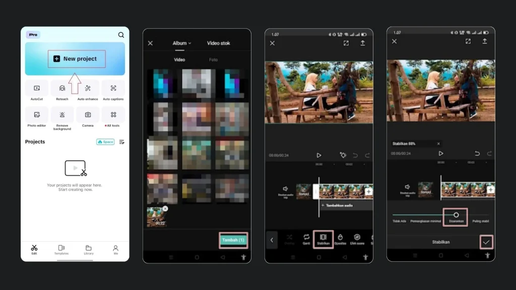 how to stabilize videos in capcut pro apk